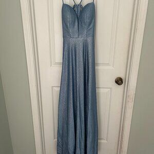 Dillards Light Blue Sparkly Formal Dress